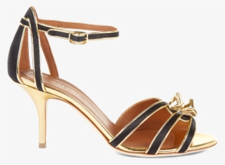 Black Satin Gold Mirror Nappa - Fisherman Sandal #9827983