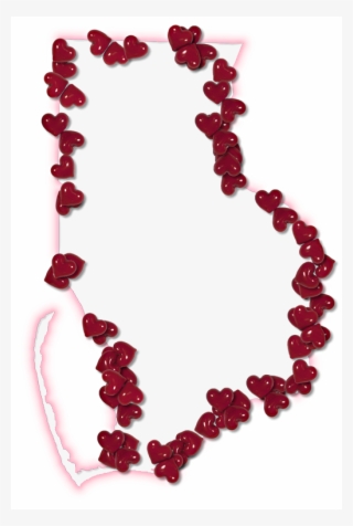 A Map Of Gulf With A Pink Glow Outline And Randomly - Bead #9831041