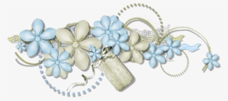 Kwiatowy Border-by Bryska - Scrapbooking Fleur Bleu En Png #9831193