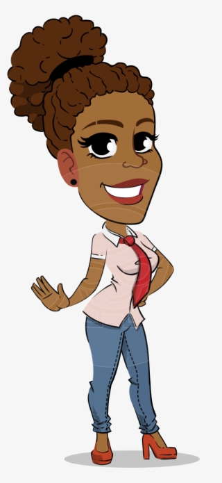 Flat Cartoon African-american Girl Vector Character - Cartoon #9832187 Flat Cartoon African-american Girl Vector Character - Cartoon #9832187