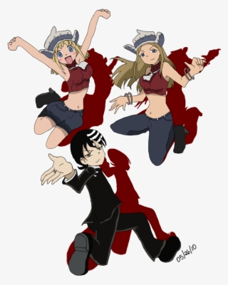 Death The Kid And Thompson Sisters Devil Part Timer, - Soul Eater Thompson Sisters Hot #9837710
