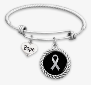 Lung Cancer Awareness Ribbon Hope Charm Bracelet - Above All To Thine Own Self #9839080