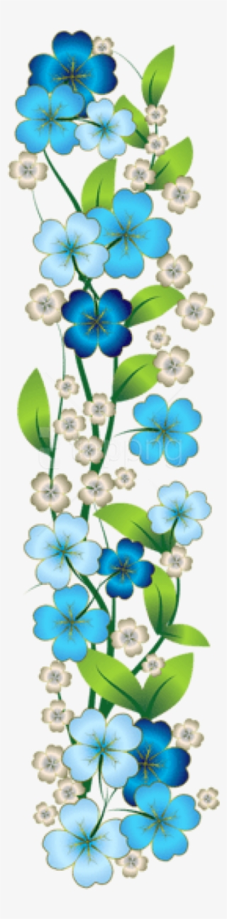 Free Png Download Blue Flower Decor Clipart Png Photo - Blue Flowers Border Clip Art #9840876