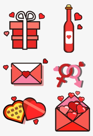Valentine Day Elements Chocolate Envelope Gift Png #9842534