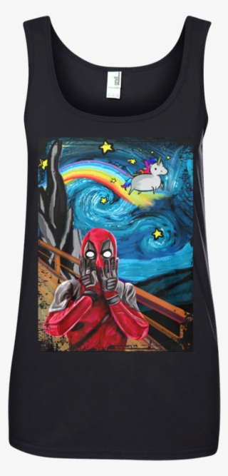 Deadpool Scream Unicorn Starry Night Shirt, Tank, Hoodie - Scream Deadpool With Unicorn #9843078