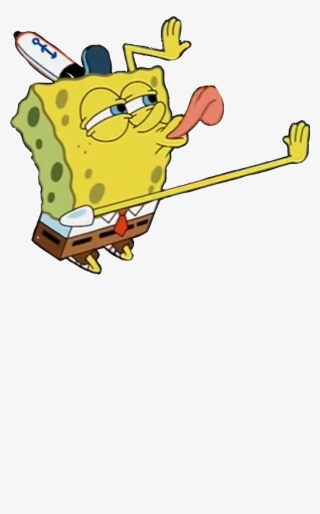 Largest Collection Of Free To Edit Spongebob Edits - Spongebob Licking Sticker #9844802
