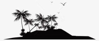 Free Png Download Tropical Island Silhouette Clipart - Tropical Island Silhouette Png #9846174