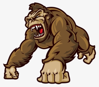 Western Ape Clip Art Cartoon Transprent Png - Angry Gorilla Cartoon Png #9846638