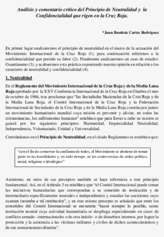 Análisis Y Comentario Crítico Del Principio De Neutralidad - Document #9846903