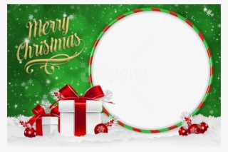 Christmas Green Photo Frame With Christmas Gifts Png - Christmas Day #9847022
