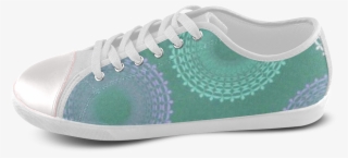 Teal Sea Foam Green Lace Doily Women's Canvas Shoes - Water Shoe #9849663