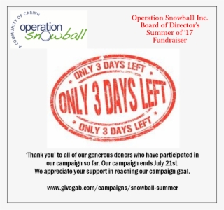 Donations Are Tripled With Match Til Fri - Operation Snowball #9850934