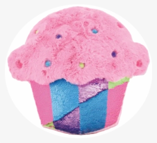 Cupcake Furry Reversible Sequin Pillow - Gelato #9851438