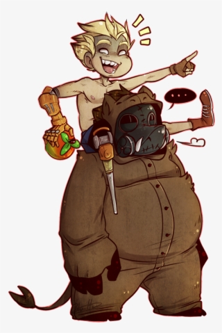 Fanart Junkrat Roadhog Overwatch Game Crash Bandicoot - Cartoon #9853309