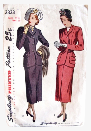 1940s Two-piece Dress Suit For Misses And Women, Vintage - 1940s Evening Wear #9853351