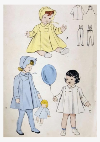 Vintage Sewing Pattern For 6 Month Old Baby Includes - Cartoon #9853458