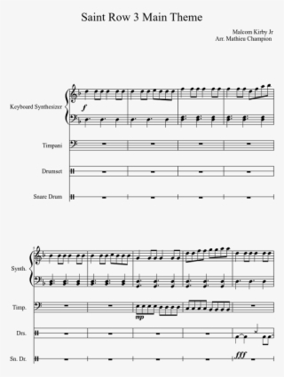 Saint Row 3 Main Theme Sheet Music For Synthesizer, - Two Steps From Hell Archangel Notes #9853615