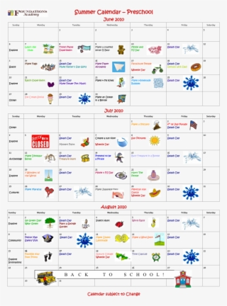 Preschool Calendar Now Available - Daycare Summer Camp Calendar #9858740