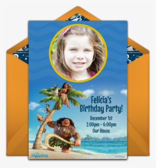 Moana Photo Online Invitation - Moana And Maui Background #9860308