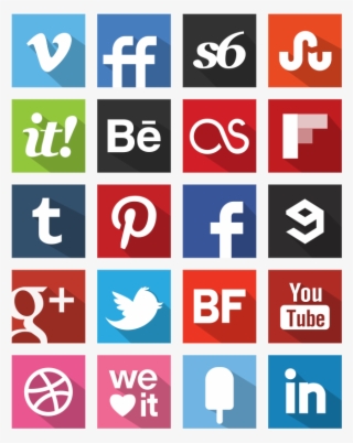 20 Free Flat Shadow Style Original Colour Icons - Youtube Logo Black #9860991