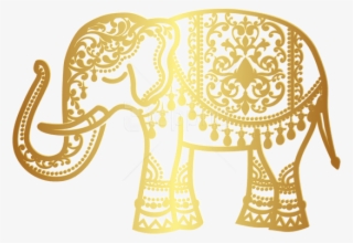 Free Png Download Decorative Gold Indian Elephant Png - Indian Elephants Transparent Background #9863570