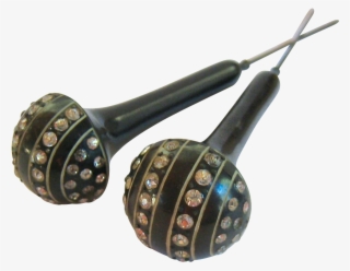50% Sale Pair Art Deco Clear Rhinestone Hat Pins Early - Indian Musical Instruments #9864645