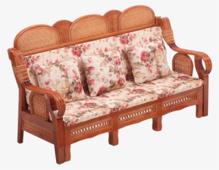 Unique Convertible Transformer Pull Out Cane Wood Sofa - Studio Couch #9865133