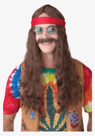 Hippie Man Wig - Hippie With Long Hair #9866544