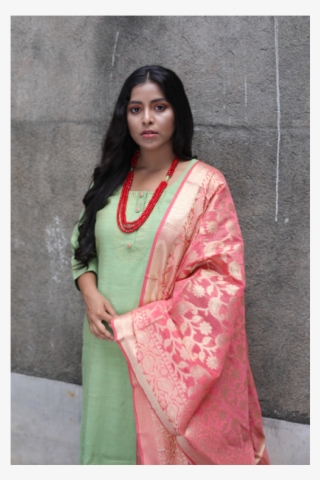 Green Kurta Set With Zari Detailing And Handmade Buttons - Silk #9867344