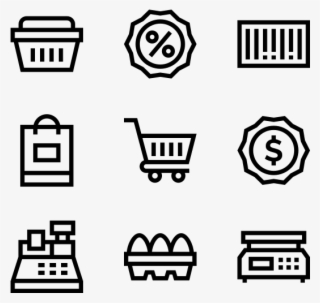Supermarket - Drawing Icon Vector #9868880