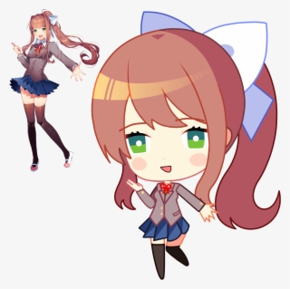 Oc Edited Mediahd Chibi Monika Menu Pose Sprite Png - Doki Doki Literature Club Costume #9872502