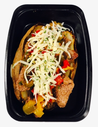 We Have Loaded A Baked Potato With Thinly Sliced Beef, - Pepperoni #9873869