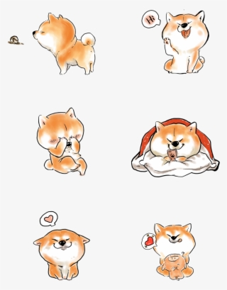 Cute Animal Shiba Inu Cartoon Png And Psd - Cartoon #9875676