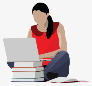 student with ipad clipart transparent