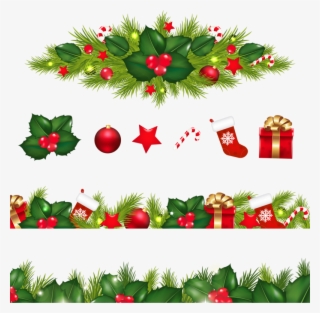 Decoration Border Christmas Garland Free Png Hq Clipart - Christmas Border Design Png #9879204