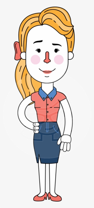 Geometry Blonde Girl Vector Character Design Aka Caitlyn - Cartoon #9879623