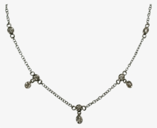 14k White Gold Diamond Necklace - Necklace #9880366