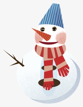 Snowman Winter Branch Scarf Png And Psd - Cartoon #9881998