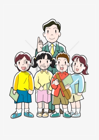 Free Png Download Students Kids Png Png Images Background - Profesor Y Alumnos Dibujo #9882320