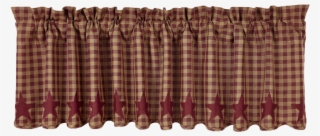Burgundy Star Scalloped Valance - Window Valance #9882696