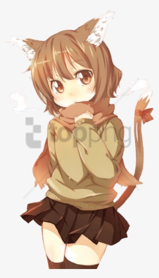Free Png Cat Girl Brown Outfit Png Image With Transparent - Anime Cat Girl Transparent #9887653
