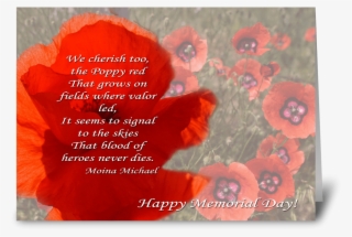 Poppy Head With Poem - Christmas Card #9890980