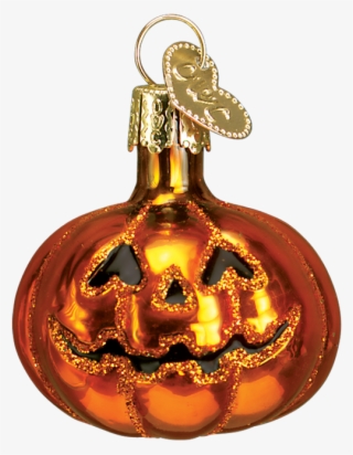 Pumpkin Jack O Lantern Glass Ornament For Small Halloween - Halloween Ornaments #9892128