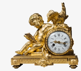 Rare Gilt Bronze Mantel Clock With Allegorical Figure, #9892219