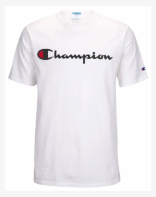 Champion Mens T-shirt Script Logo Regular Fit White - Champion #9893520
