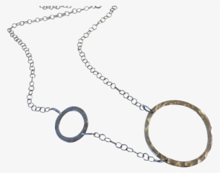 Vintage Sterling Silver Double Circle Modernist Necklace - Chain #9893828 Vintage Sterling Silver Double Circle Modernist Necklace - Chain #9893828