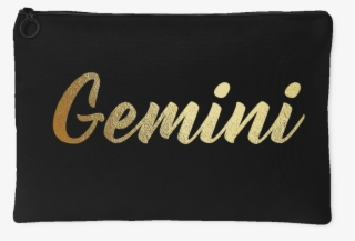 Gemini Gold Lettering Accessory Pouch - Wallet #9893860