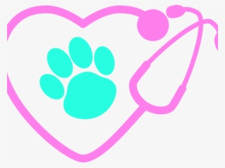 Paw Clipart Stethoscope - Stethoscope With Heart Paw #9894764
