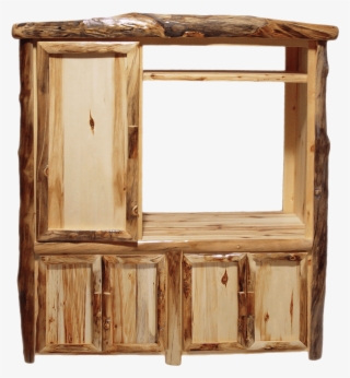 Aspen Log Lower Door Entertainment Center - Cupboard #9894808