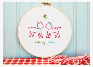 Christmas Deer Embroidery Pattern - Circle #9896982